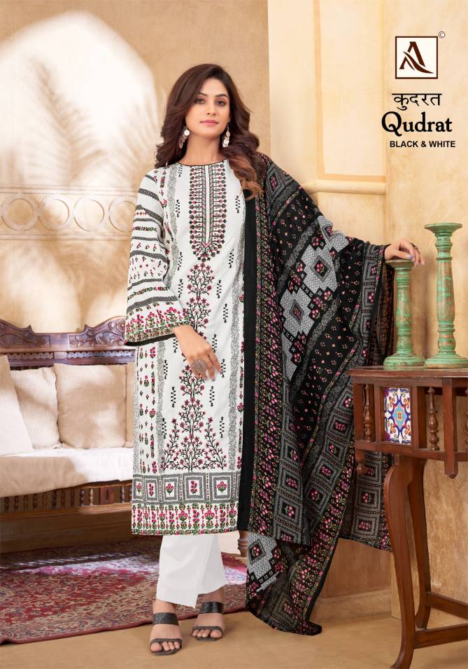 Qudrat Black And White By Alok Suit Pakistani Printed Cotton Dress Material Wholesale Price In Surat